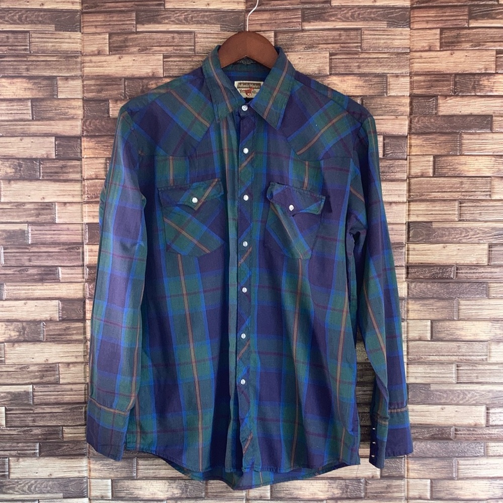 Vintage Large Mens Authentic Western Youngbloods Pearl Snap Button Down